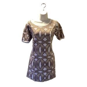 SEE by CHLOE Giraffe Print Y2K Cotton Mini Shift T Shirt Dress Pockets Rare S